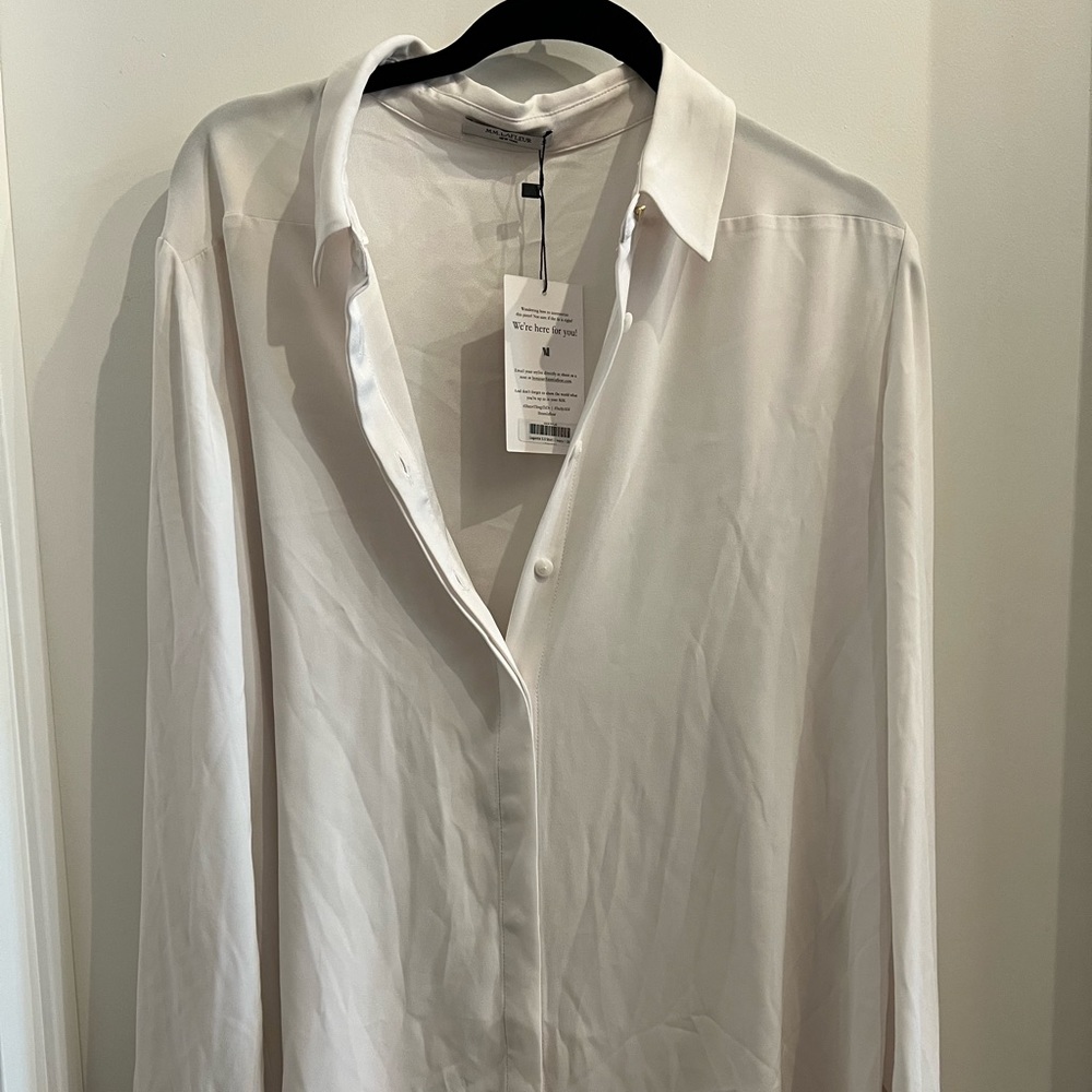 MM LaFleur Lagarde Crepe Button Up in Cream
